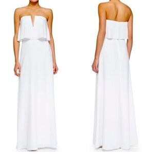Bcbgmaxazria Strapless White Alyse Dress